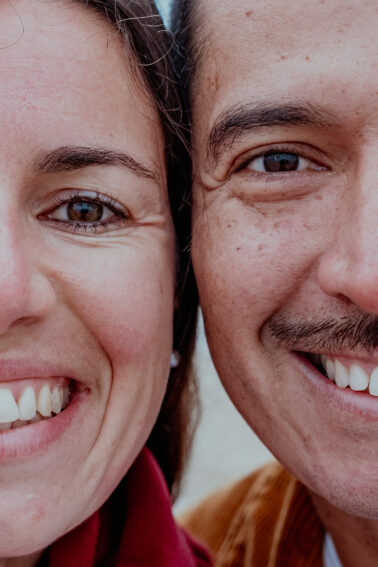 portrait moitié femme homme amoureux regard