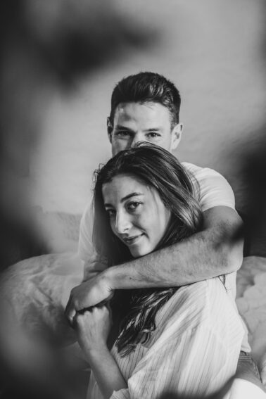 amoureux portrait noir blanc
