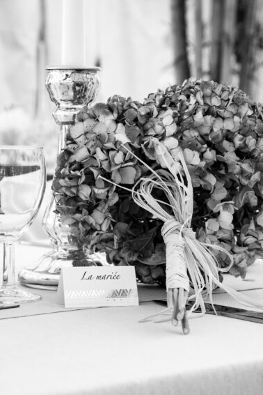 bouquet mariée table